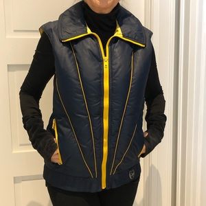 Vintage David S Reid 100% Down Vest, Woman’s M, Blue and Gold, Excellent Cond